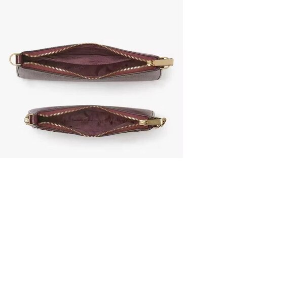 Kate Spade Duet Spade Flower Embroidered Small Crossbody Bag, Dark Merlot - Picture 4 of 5